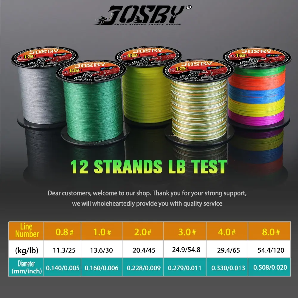 Josby X12 12 Strand Braided Fishing Line 300m Pe Material for Saltwater  Freshwater Multi-Water Use Carp Fishing Accessory Fishing Gear - TikTok Shop