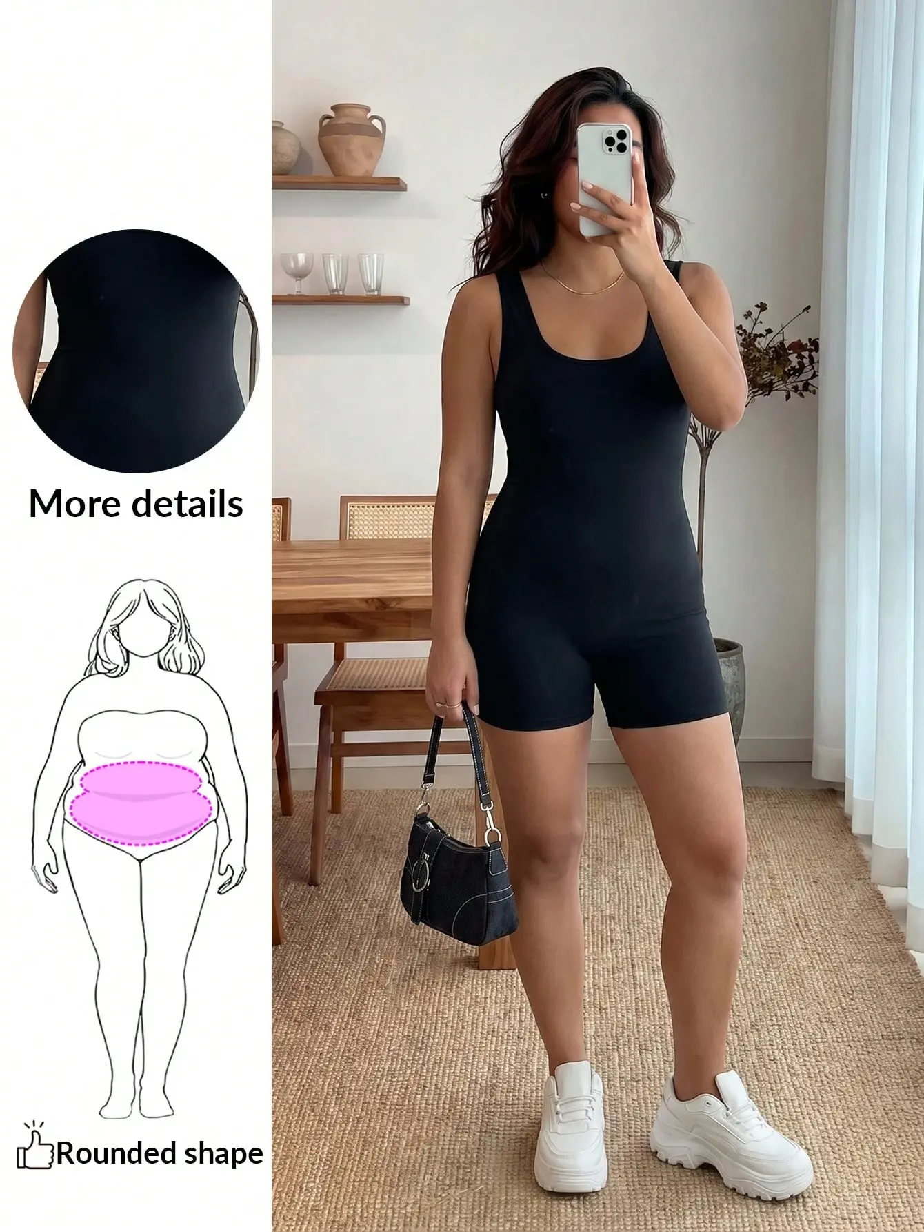 LALUZ Plus Size Women's Black Sleeveless Short Tight Jumpsuit Summer Going Out Outfit Clubwear Bodycon Romper