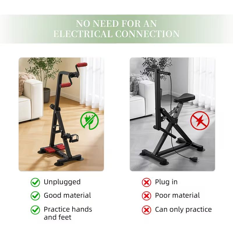 Sitting Pedal Exerciser for Seniors, 3-in-1 Rehabilitation Trainer for Arms, Legs & Knees, Home Rehabilitation Exercise Bike with Massage Rollers