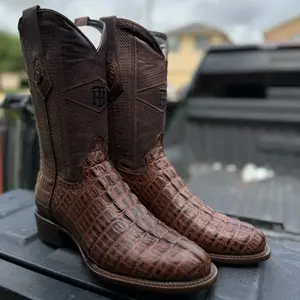 Bota Cafe Oval  - Brown Textured Boots for Comfortable Footwear