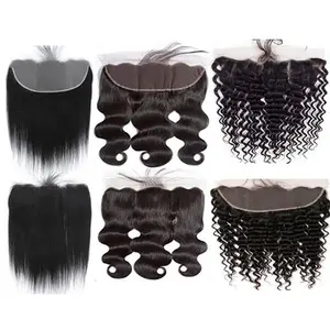 Frontal 13x4 Frontal Human Hair HD Transparent Lace Frontal Closure 100% Human Hair Ear to Ear Lace Frontal Natural