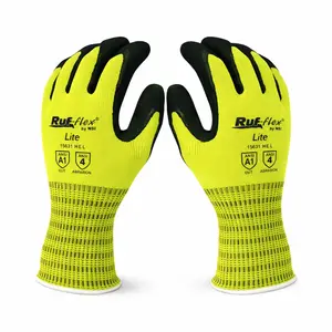 Hi-Viz Lightweight Latex Palm Coated String Knit Gloves