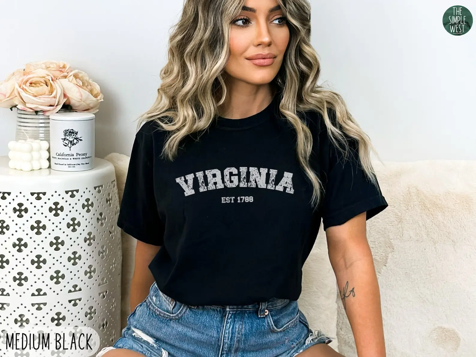 Virginia  Shirt, Women’s Virginia Crewneck Tee, Home State Shirt, Moving to Virginia Gift, Virginia Travel Souvenir Apparel