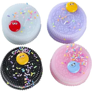 Taba Squishy Biscuits Squeeze Toys,Sensory Fidget Toy for Your Best Mellow and Chill,Party Favors,Perfect Desk Accessory for Adults (2pcs Random Color)