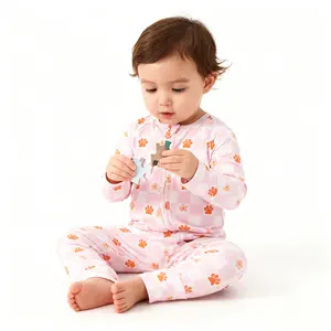 KR Bamboo Fiber Convertible Footed Baby Pajamas, Dual Zipper Closure, Soft Breathable Hypoallergenic Sleep & Play Onesie for Baby Boys & Girls Cozy