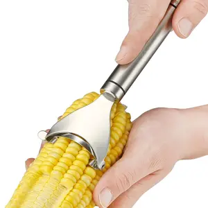 【2 Pack】Corn Peeler Stainless Stee Corn Cob Stripper Tool Corn Thresher from the Cob, Removes Corn Kernels From Corn Cobs In Seconds, Kitchen Gadget