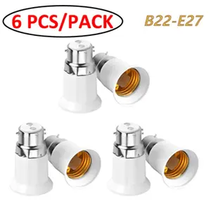 B22 to E27 Lamp Socket Adapter for Fan Light or Lighting Fixtures,Bulbs & Lamp, Electrical Appliances, Lamp Adapters, Sturdy Bakelite Material, B22 Base for Lamp Holder Adapter, Flexible Arm for Easy Home and Office Use