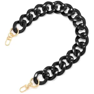 Acrylic Purse Charm Chain 17.17 inch Large Flat Bag Chain with Gold-tone Hooks Versatile Street Style Accessory for Bags Functional & Stylish