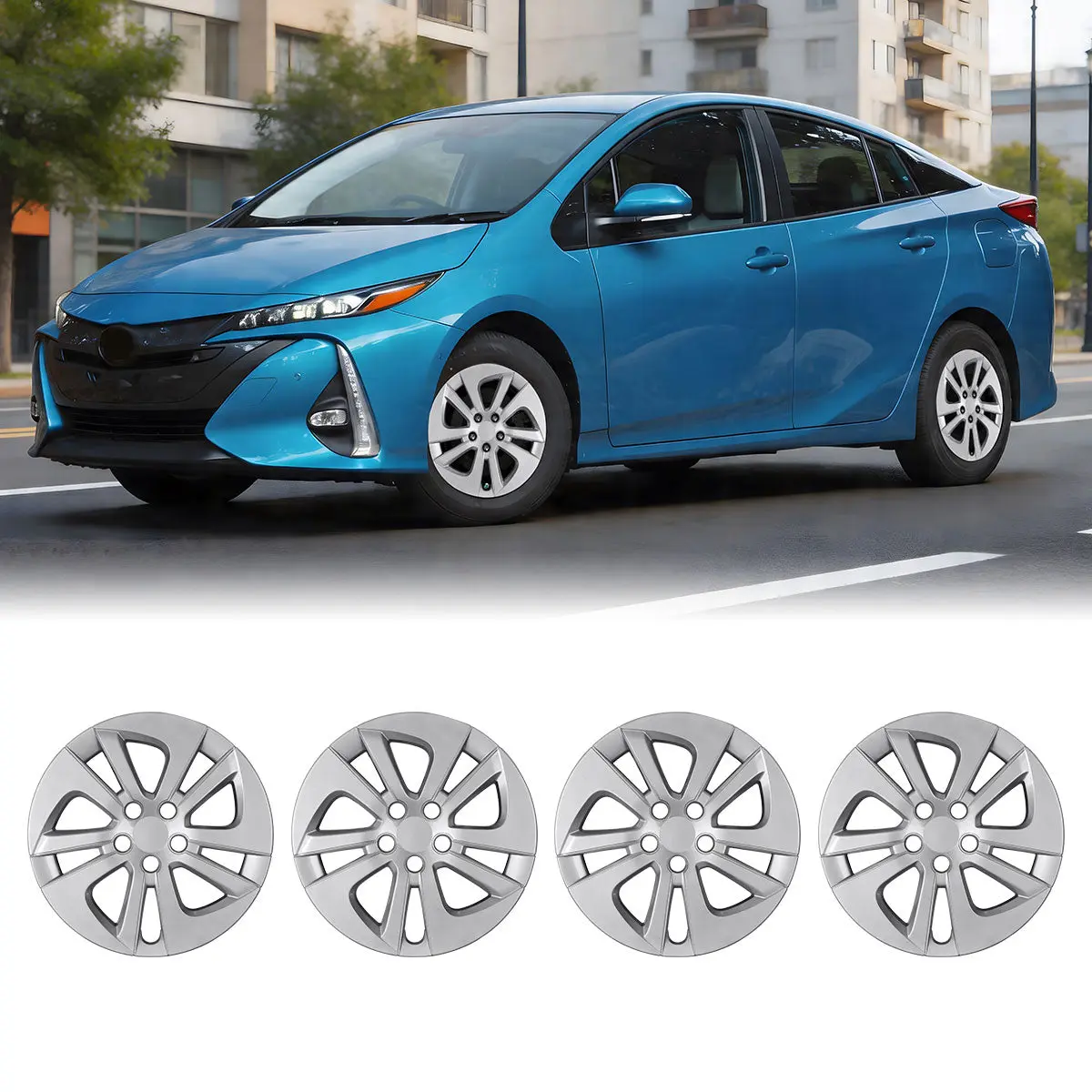 WOLFSTORM 15 Inch Hubcaps Wheel Cover Fit for 2016-2022 TOYOTA PRIUS/2017-2022 TOYOTA PRIUS PRIME/2020-2024 TOYOTA COROLLA HYBRID