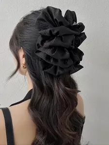 Elegant Big Bow Decor Double-sided Mesh Hair Claw, Basic Style Hair Claw for Women & Girls, Minimalist Headwear Suitable for Thick Hair, Fashion Hair Accessories for Party, Daily Clothing Decor, Hair Clip