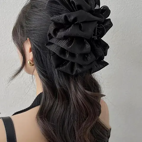 Elegant Big Bow Decor Double-sided Mesh Hair Claw, Basic Style Hair Claw for Women & Girls, Minimalist Headwear Suitable for Thick Hair, Fashion Hair Accessories for Party, Daily Clothing Decor, Hair Clip, Hair Claw Clips