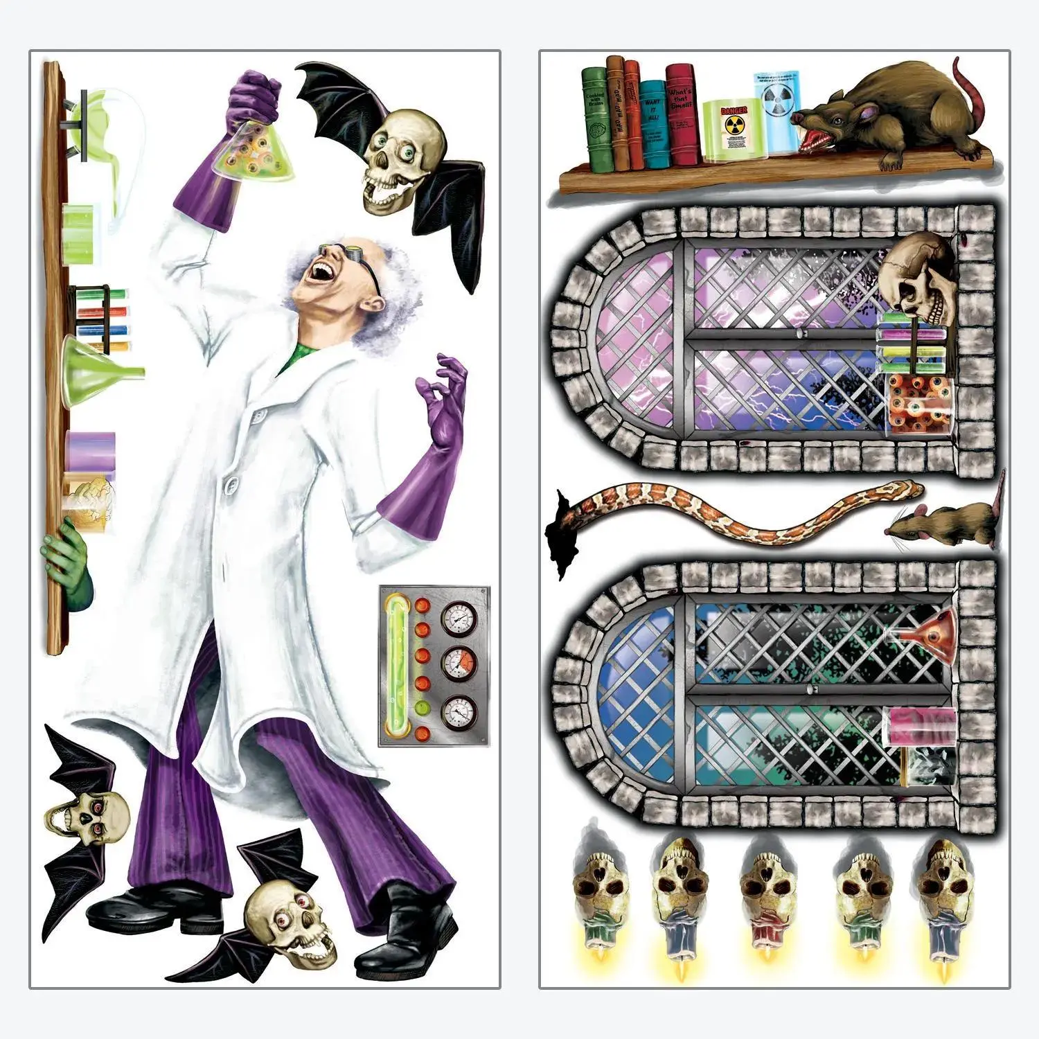 Design-A-Room Mad Scientist Backdrop Set, Party Decor, 2 Pieces