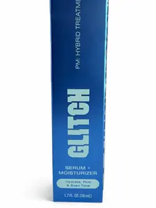 GLITCH Anti-aging facial cream - Moisturizer + hybrid serum for PM use - Facial cream for acne with vitamin A, ceramides, pink rock pink - phthalates-free, approved by dermatologists for sensitive skin, 1.7 ounces