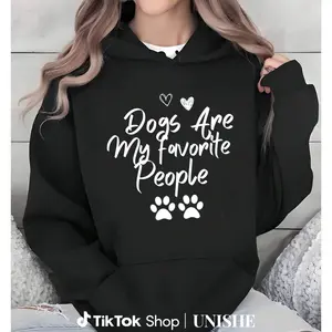 Men’s and Women’s Long Sleeve Hoodie – 100% Dogs Are My Favorite People with Paw Heart