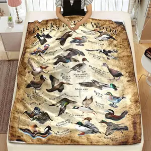 Duck Pattern Blanket  Soft Flannel Blanket, an ideal Gift for Children Suitable For Use on Sofas, Beds, or For Travel, Gentle on The Skin, an Excellent Gift Multi-Purpose Holiday Blanket