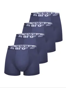 Men's Four Seasons Comfortable Fit Underwear Set, Fashion Design Letter Elastic Waistband, Ideal Gift Choice, Sporty Casual Wear
