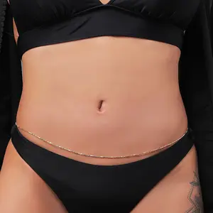 1pc Elegant Simple Iron Metal Chain Waist Body Chain for Women, Suitable for Music Festivals and Vacations, Summer Season Accessory