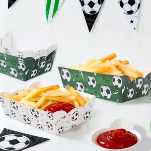 12Pcs Soccer Party Supplies,Soccer Paper Trays ,Soccer Theme Party Favors for Gameday, Carnivals, Birthday, Sport, Party Decor