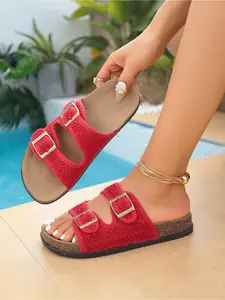 Summer Women's Mesh Slippers, Rubber Flat Low Heel (less than 3 cm), Breathable, Non-slip, Indoor and Outdoor Casual Shoes