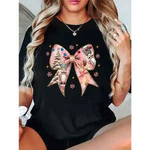 Comfortable 100 Cotton Feminine Coquette Bow Nutcracker Holiday Pajamas for Women Winter Wear