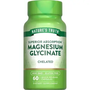 Nature's Truth Magnesium Glycinate Capsules - 60 Count - Chelated Superior Absorption Formula - Non-GMO & Gluten Free Supplement