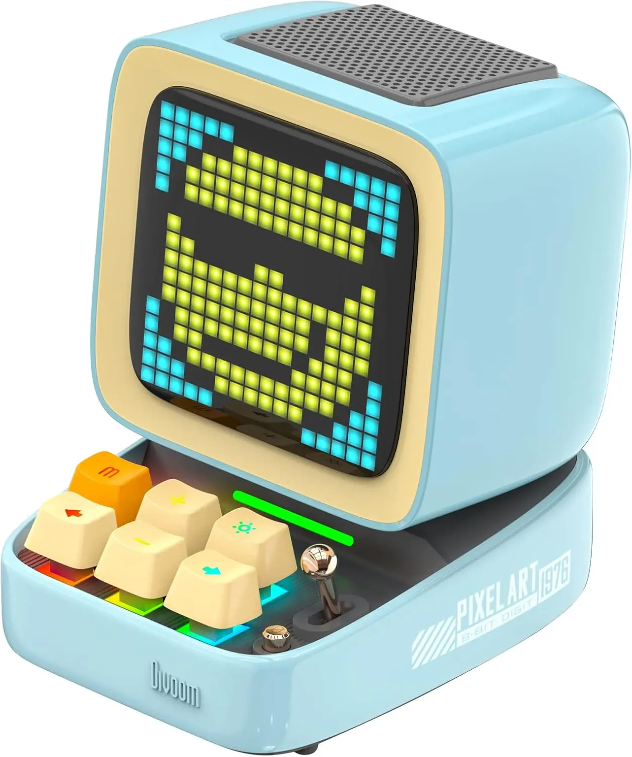 Divoom Ditoo Pro Retro Pixel Art Game Wireless Cordless Bluetooth Speaker - 16X16 LED App-Controlled Front Screen, Blue Audio Tools and Gadgets for Content Creator Desks