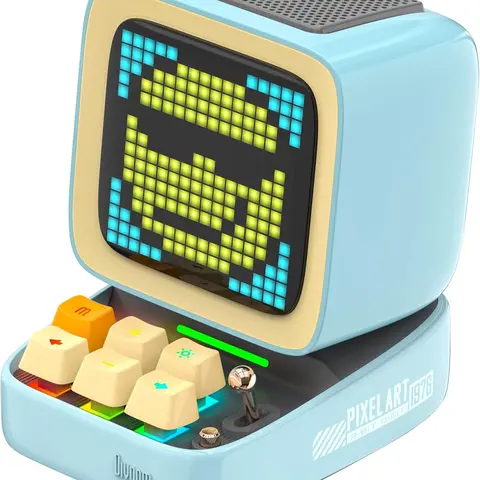 Divoom Ditoo Pro Retro Pixel Art Game Multifunctional Wireless Speaker - 16x16 App-Control LED Front Screen, Bluetooth Cordless Smartphone Audio, Battery Powered Blue Tabletop Gadget, Unique Cool Gift for Content Creators techvibes