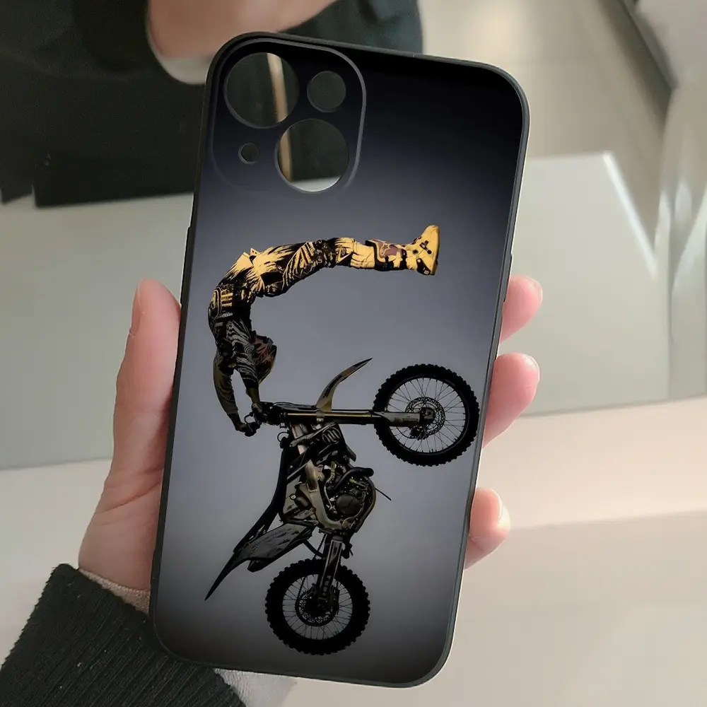 A Cool Motorcycle Stunt Rider Leap Pattern Matte Phone Case, Suitable for iPhone 17 Air/16 A Cool Motorcycle Stunt Rider Leap Pattern Matte Phone Case, Suitable for iPhone 17 Air/16