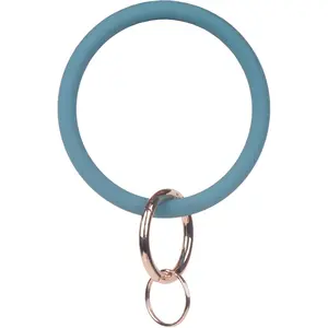 Silicone Wrist Keychain Circle Bracelet Rubber Bangle Round Keyring Holder