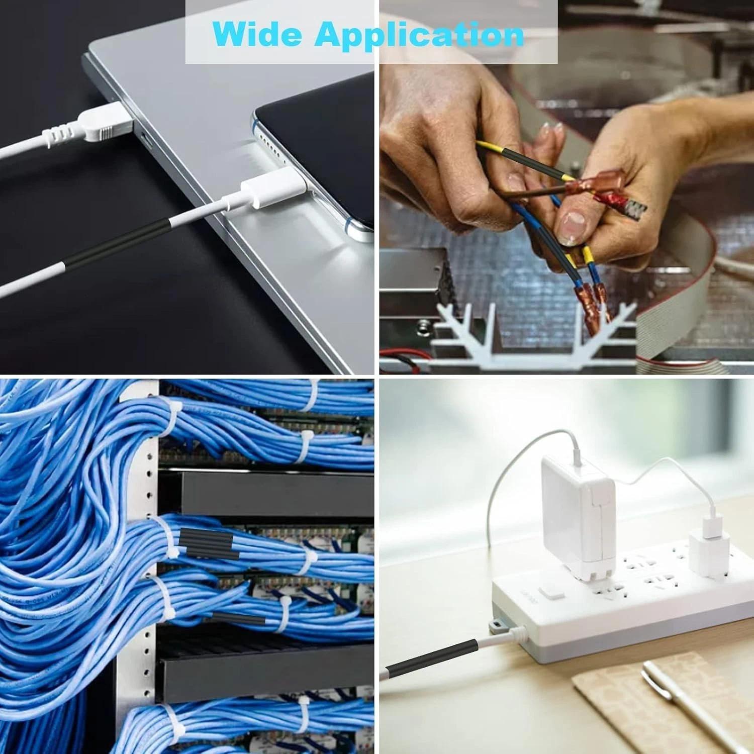 900 PCS Wire Heat Shrink Tubing Kit Marine Grade Insulated Heat Shrink Wrap Tube Premium Black Waterproof Flame Retardant Electrical Cable Sleeve Assorted Size Wire Repair Connection Protective Tube for Auto Marine Boat Car Household Electronic Wiring Ins