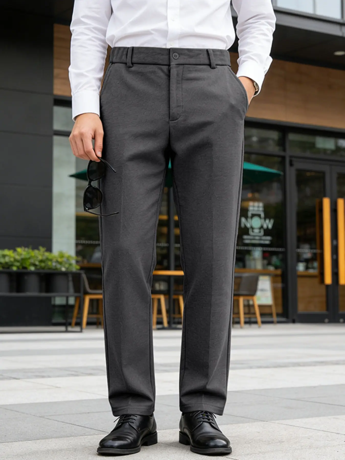 Fashion Men's Straight Leg Business Casual Pants, Soft Wrinkle Resistant Stretch Trousers, All Match Slim Fit Chino Pants for Work Daily Casual Wear, Casual Comfy Trouser