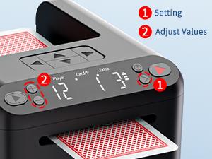 Automatic Card Dealer Machine - 4 Optional Drawing Remotes, Rechargeable for 3 Decks, 1-12 Players, Adjustable Dealing Distance, Quiet 360° & 180° Rotation, Compatible with Poker, UNO, Bridge, Blackjack & More