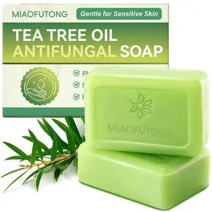 2pcs/4pcs Tea Tree Oil Soap for Deep Cleansing, Gentle Moisturizing, Soothing and Refreshing Sensitive Skin, Handmade Bath Soap for Body and Face, Cleansing Bar Soap