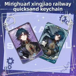 Honkai: Star Rail Anime Merch Quicksand Keychain KAFKA Mirror Flowing Landscape Firefly Flowing Hemp Pendant Gift for Fan