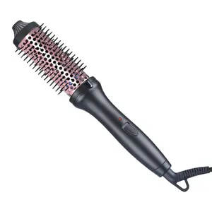 [New Arrival Deal] Thermal Brush, 1.5" Curling Ion Brush, Heated Round Brush with 2 Temp Settings, Dual Voltage Ionic Hair Curler Curling Iron for Long Medium Hair, Pink, Perfect Present for Thanksgiving, Christmas, New Year Gift