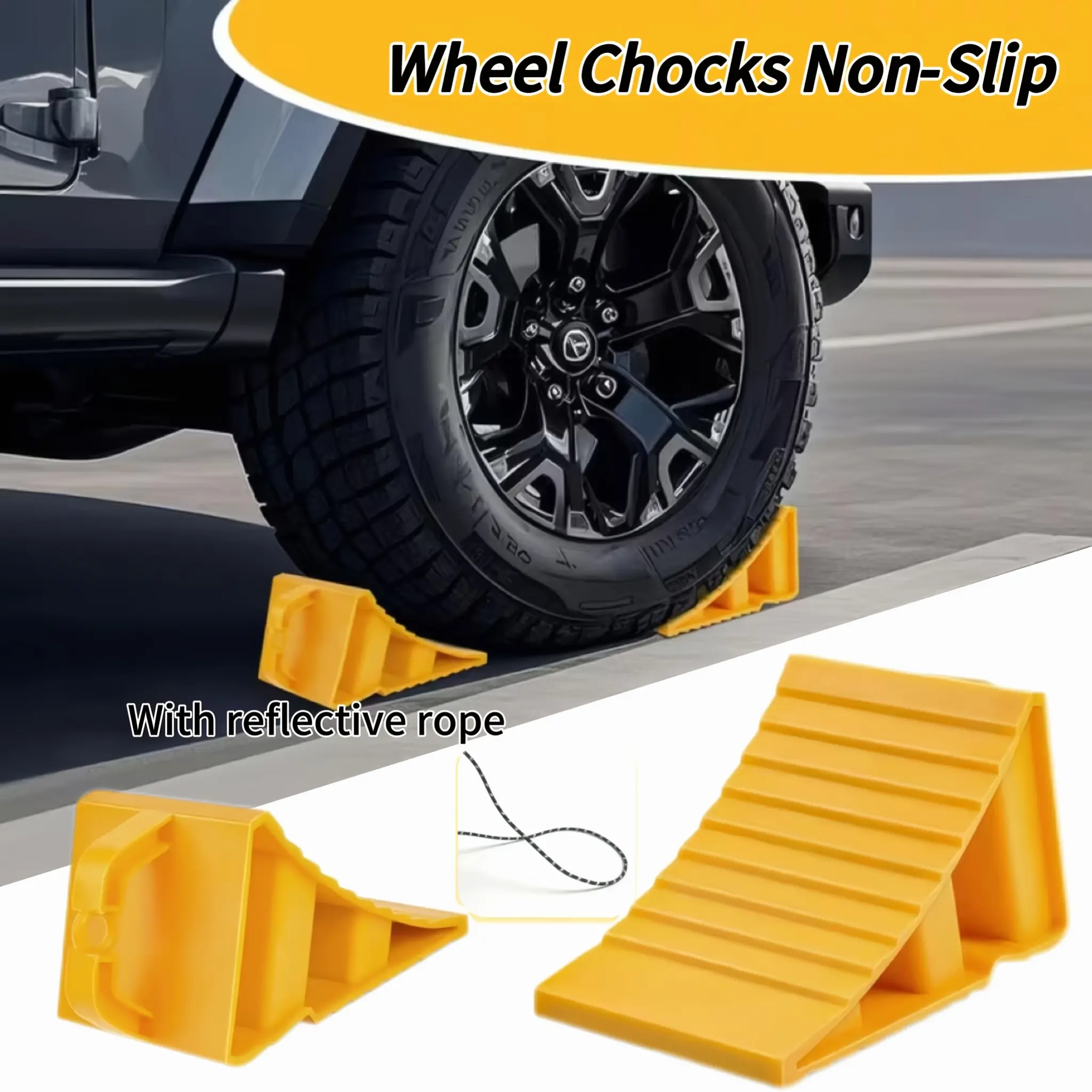 Wheel Chocks for Trailers, 2pcs/4pcs Hard Plastic RV Wheel Chocks with Handles for Easy Removal, Tire Chock for Cars Wheels, Keep Your Truck Or Camper In Place.A Gift for The Family, Boyfriends, Husbands, And Partners.