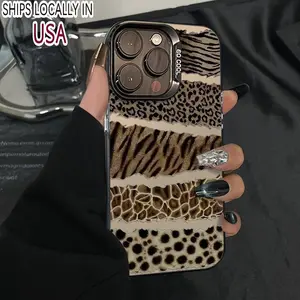 Luxury Brown leopard Y2K phone case for iPhone 16 pro max 15 Pro 14 plus 13 12 11 x/Xs xsmax 7 8 plus smartphone accessories shockproof anti-slip phone protective cover matte magnetic Casetify Protector Screen Protector