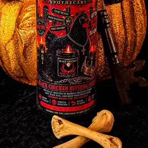 Black Chicken Reversal Ritual Candle – Protection, Energy Clearing & Return to Sender | Crossroads and Crowns Apothecary