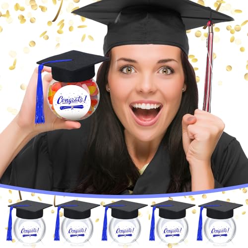 12/24 Pcs Class of 2026 Graduation Cap Candy Jars Set for Student- Multiple Colors, 8oz Graduation Party Decorations Gifts for School Party Guests 12/24 Pcs Class of 2026 Graduation Cap Candy Jars Set for Student- Multiple Colors, 8oz Graduation Party Decorations Gifts for School Party Guests