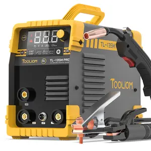 TOOLIOM 135A 110V Gasless Flux Core MIG Welder, Portable Flux MIG/Lift TIG/Stick 3 in 1 Welding Machine with IGBT DC Inverter & LCD Display