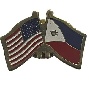 Philippines / United States Pin - Displaying Both National Flags Together