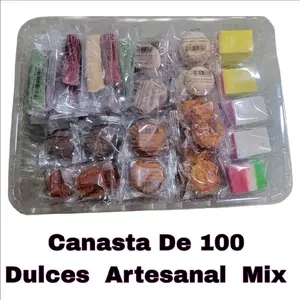 Canasta De 100 Dulces  Artesanal Mix. Handcrafted Basket of 100 Assorted Candies
