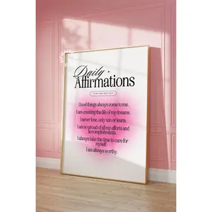 Pink Wall Art Prints Trendy Poster Print Girly Wall Art