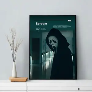 Scream Poster, Digital Ghostface Movie Print, Horror Movie Poster, Scream Room Decor, Digital Ghostface Art, Halloween Horror Gifts