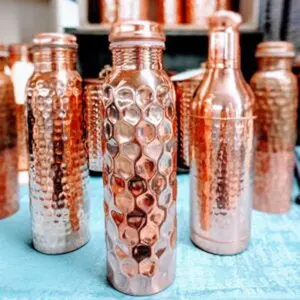 Large Copper Water Bottle Drinkware Cup Reusable Mug Tumbler Washable Portable
