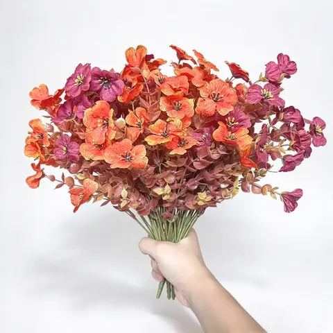 Fall Artificial Flowers for Halloween Outdoor Decoration,UV-Resistant Faux Daisy & Mum with Realistic Eucalyptus Leaves for Front Porch, Outdoor Planters,Patio,Garden,Window Boxes,Balcony&Party Wedding Harvest Decor,summer Essential,tiktokshopbacktoschool