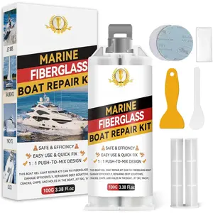 Marine Fiberglass Repair Kit for , Gel Coat Repair Kit for , Epoxy Filler for Fiberglass  Fix Holes, Chips and Deep Cracks, Gelcoat repair kit for Fiberglass, , Porcelain(White)