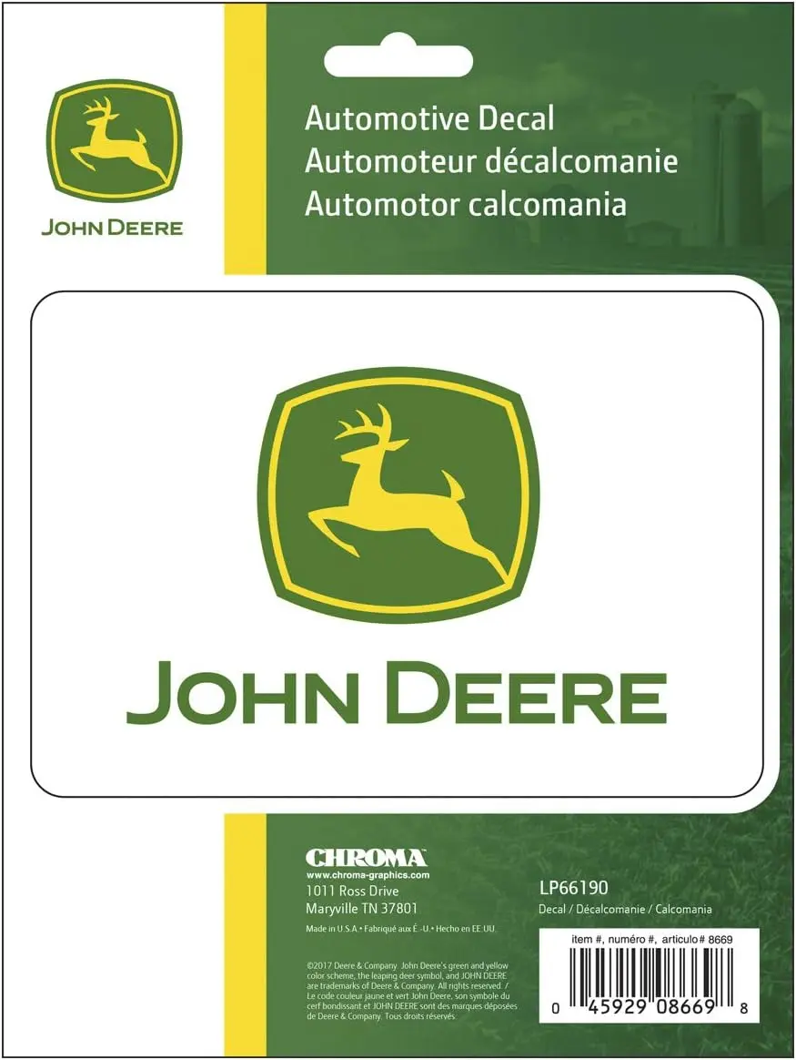 Chroma 8669 John Deere Stick Onz 6x 8" Decal