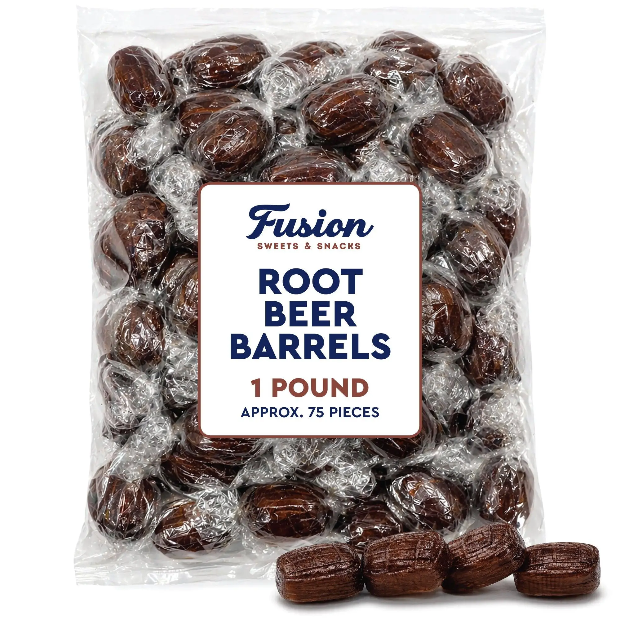 Root Beer Barrels Candy - 1 Pound Bulk Bag - Old Fashioned Individually Wrapped Rootbeer Hard Candies