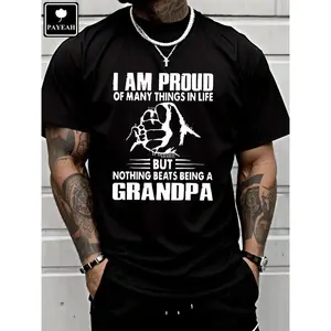 I'm Proud Of Many Things In Life But Nothing Beat Being A Grandpa Monogrammed T-Shirt 100% Heavy Cotton T Shirt